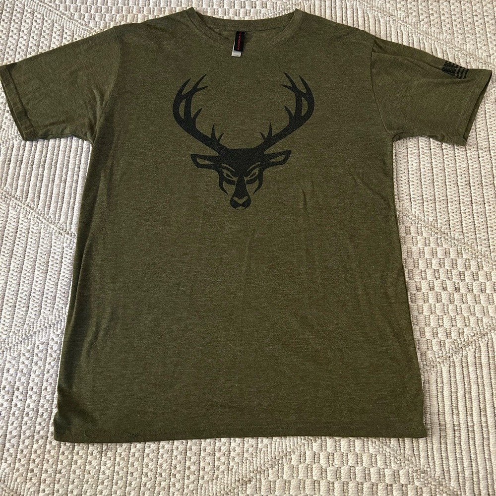 Olive Green Bucked Up Graphic T-Shirt